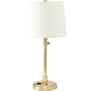 Townhouse 23 inch 100 watt Raw Brass Table Lamp Portable Light, with Convenience Outlet