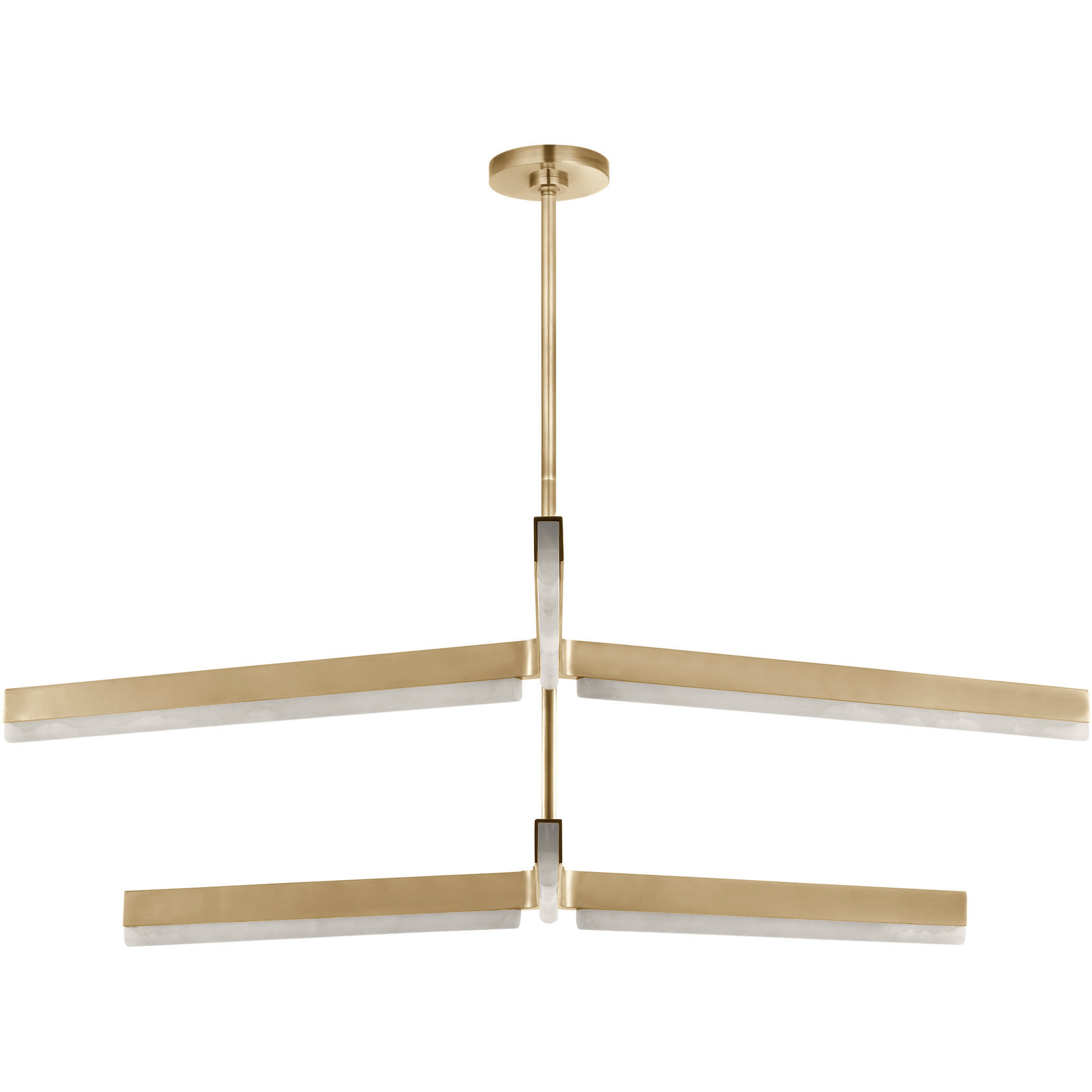Kelly by Kelly Wearstler Linea LED 56 inch Hand Rubbed Antique Brass Two Tier Chandelier Ceiling Light