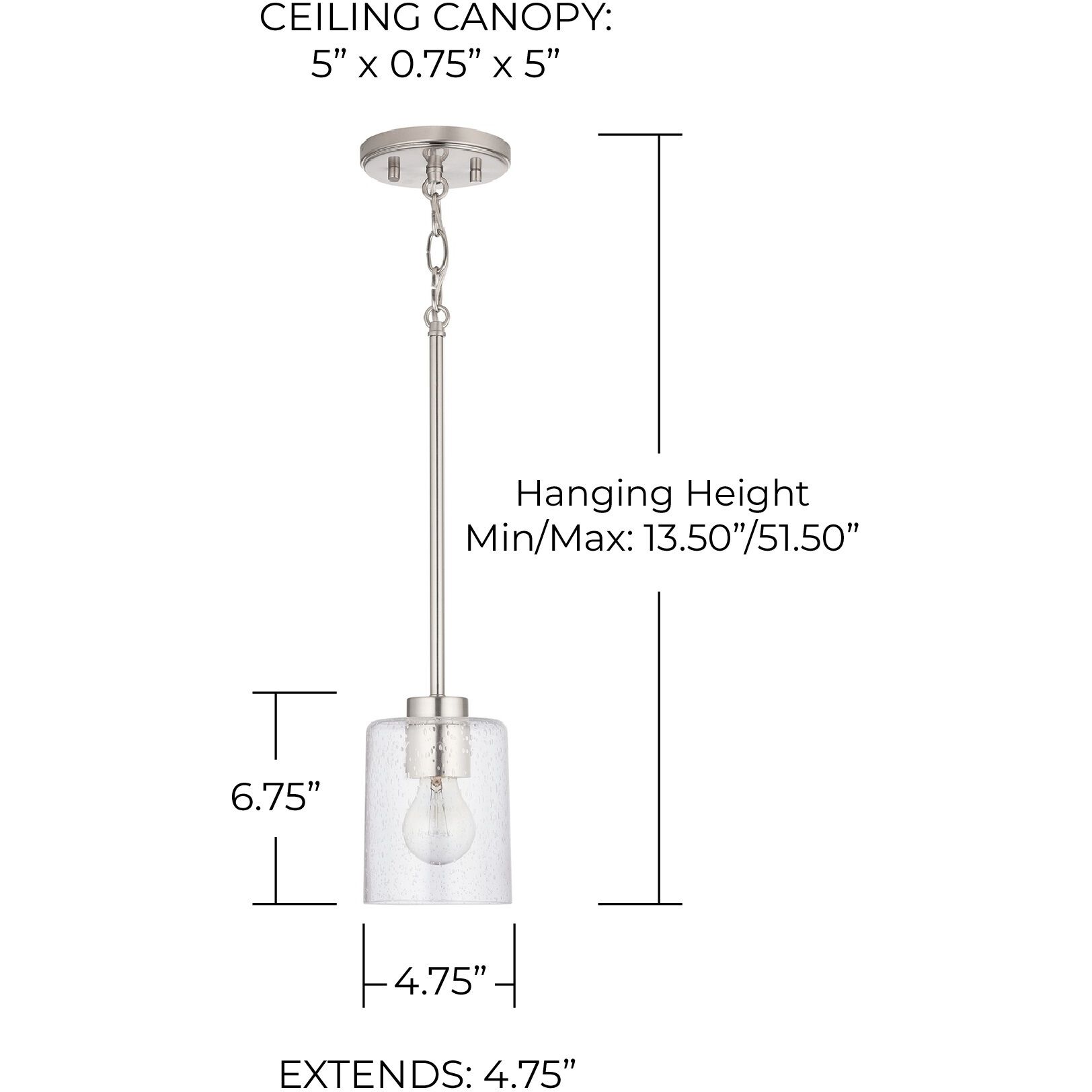 Greyson 1 Light 5 inch Brushed Nickel Pendant Ceiling Light