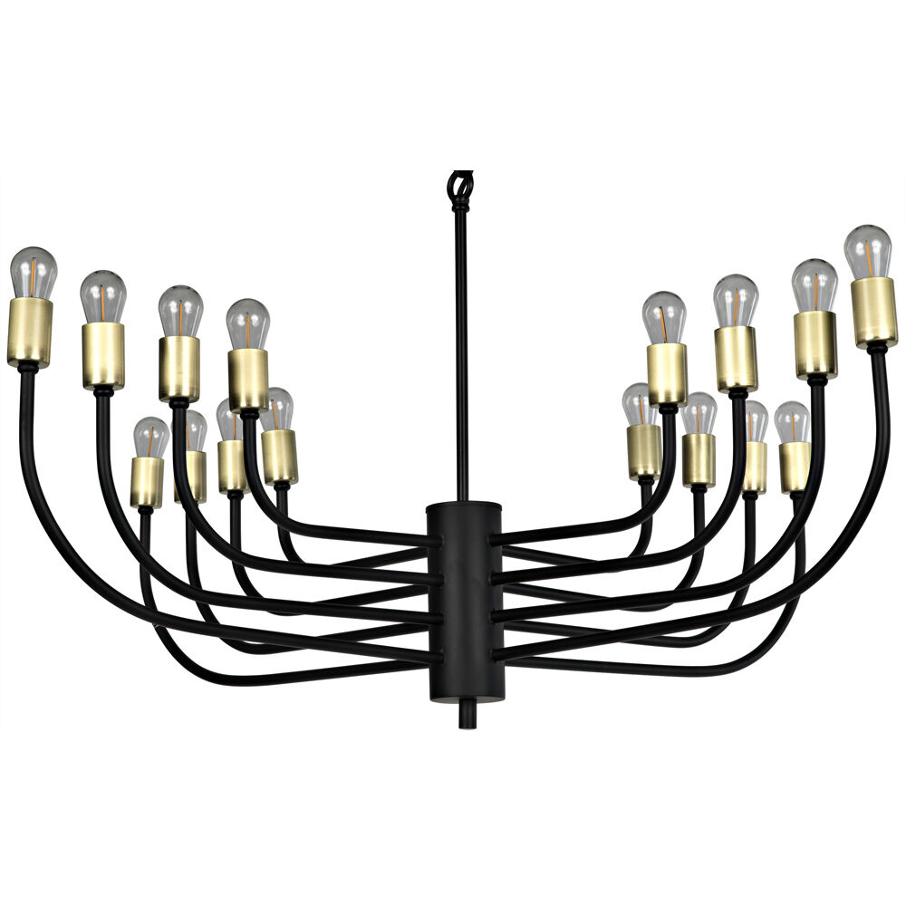 Claude 16 Light 46 inch Matte Black Chandelier Ceiling Light