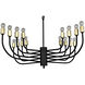 Claude 16 Light 46 inch Matte Black Chandelier Ceiling Light