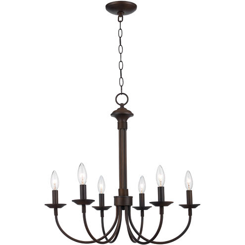 Candle 6 Light 24 inch Rubbed Oil Bronze Chandelier Ceiling Light