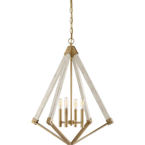 Viewpoint 4 Light 24 inch Weathered Brass Foyer Chandelier Ceiling Light