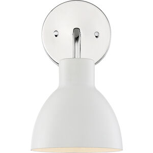 Sloan 1 Light 6 inch Polished Nickel and White Vanity Light Wall Light