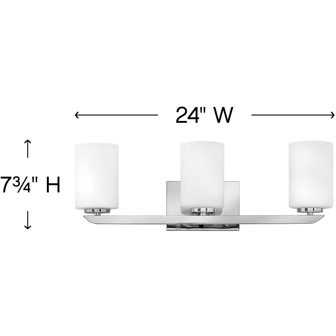 Kyra 3 Light 24 inch Polished Nickel Vanity Light Wall Light