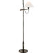 J. Randall Powers Hargett 50 inch 60 watt Bronze Bridge Arm Floor Lamp Portable Light in Linen