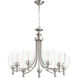 Rossington 9 Light 31 inch Satin Nickel Chandelier Ceiling Light in Clear Seeded