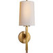 Thomas O'Brien Edie 1 Light 5.5 inch Hand-Rubbed Antique Brass Sconce Wall Light in Natural Paper