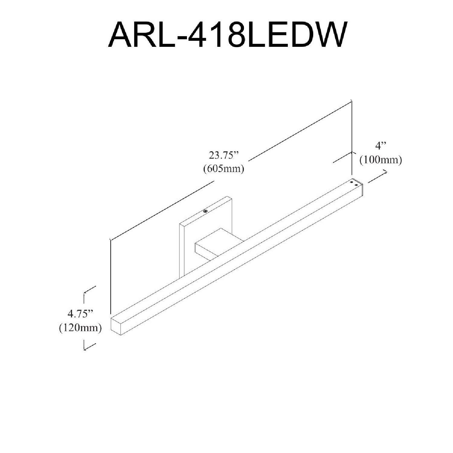Arandel LED 23.75 inch Polished Chrome Vanity Light Wall Light