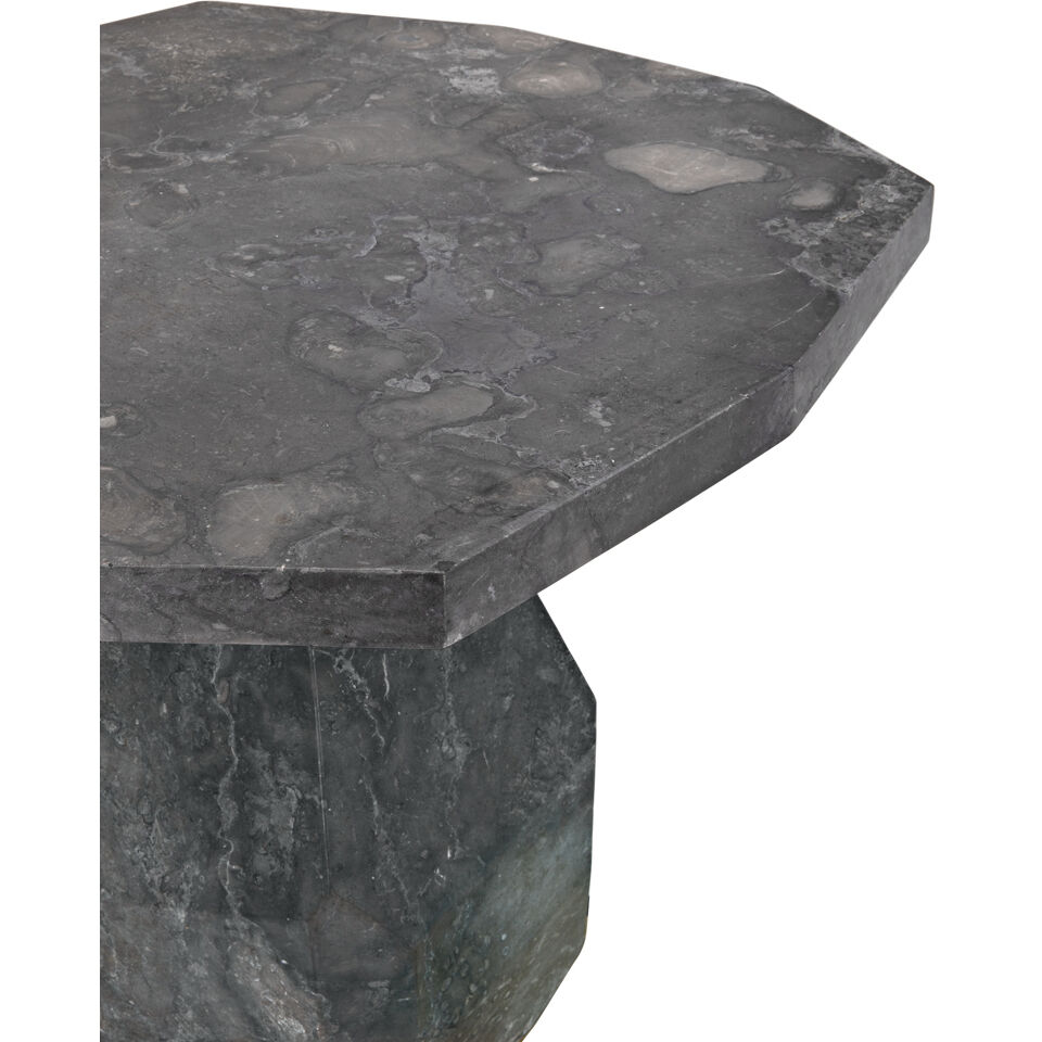 Polyhedron 32.5 X 31 inch Black Marble Side Table