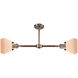 Franklin Restoration Fulton 2 Light 21 inch Antique Copper Chandelier Ceiling Light in Matte White Glass, Franklin Restoration
