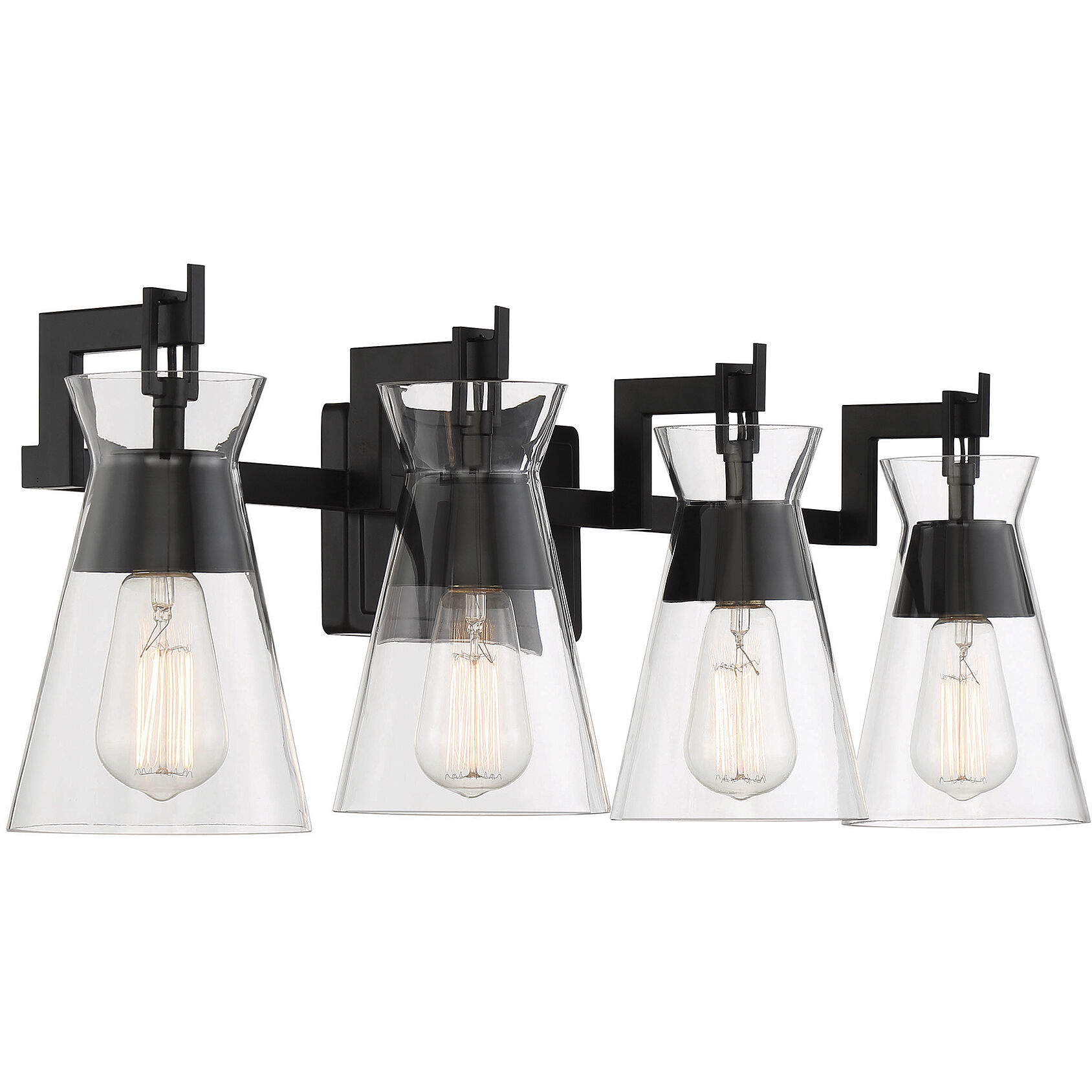 Lakewood 4 Light 32 inch Black Bathroom Vanity Light Wall Light, Essentials