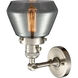 Franklin Restoration Fulton 1 Light 7 inch Brushed Satin Nickel Sconce Wall Light in Plated Smoke Glass, Franklin Restoration