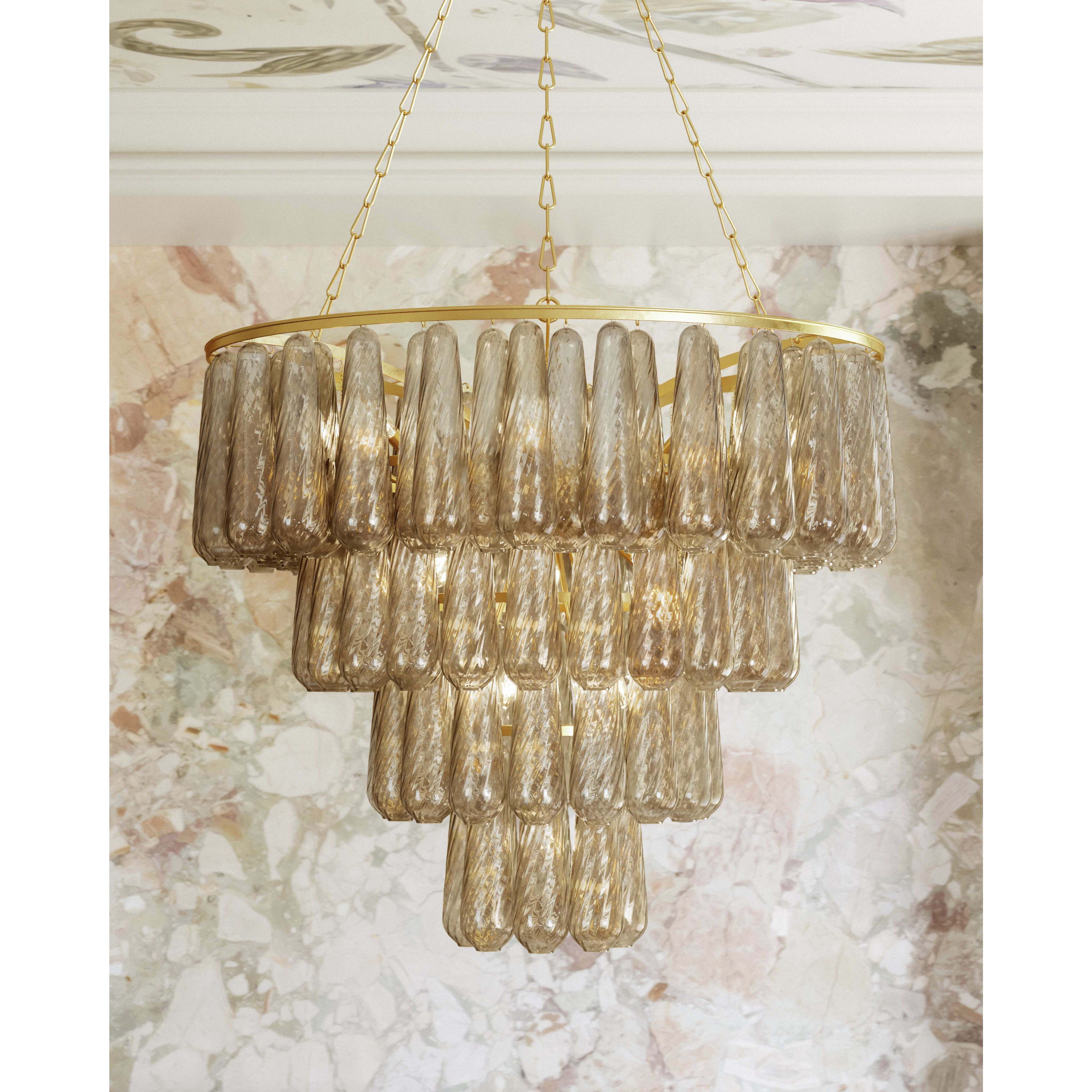 Milos 11 Light 35.5 inch Vintage Gold Leaf Chandelier Ceiling Light