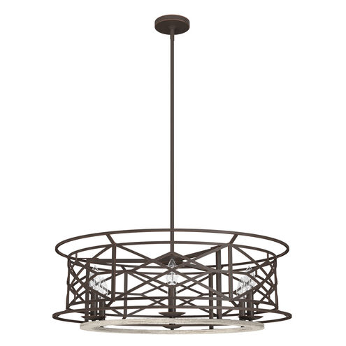 Langwood 6 Light 30 inch Onyx Bengal and Barnwood Chandelier Ceiling Light