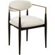 Moxie Brushed Brass and Matte Black and Off-White Dining Chair