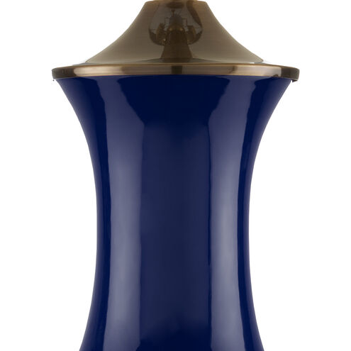 Lilou 31 inch 150 watt Blue and Antique Brass Table Lamp Portable Light