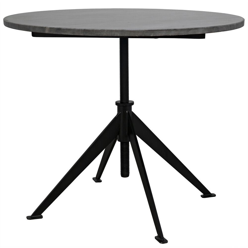 Matilo 30 X 30 inch Matte Black Accent Table, Adjustable