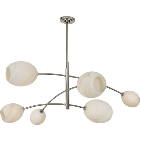 Artemis 6 Light 58.5 inch Polished Nickel Chandelier Ceiling Light in Alabaster Glass