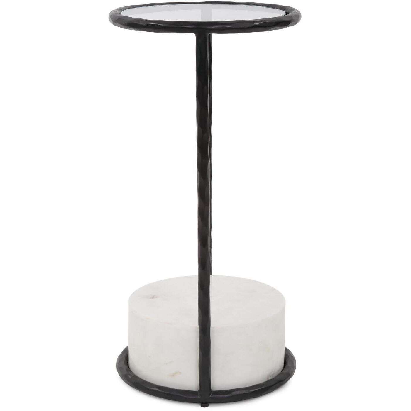 Chaudron 24 X 12 inch Matte Black and White Side Table