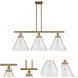 Ballston X-Large Cone LED 36 inch Brushed Brass Island Light Ceiling Light in Seedy Glass