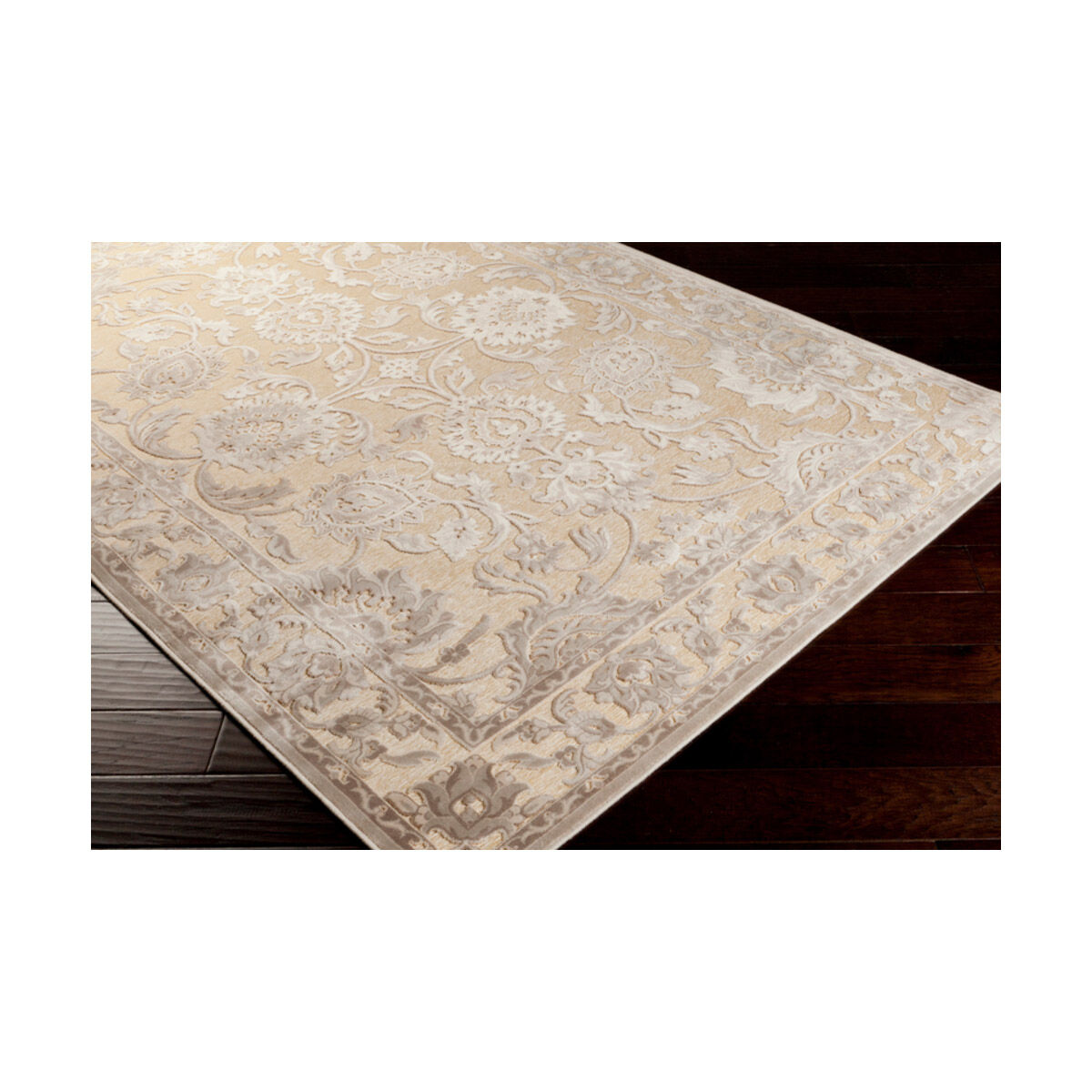 Eusebius 36 X 26 inch Beige/Taupe/Khaki Rugs, Viscose and Chenille
