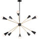 Lovell 10 Light 32 inch Black/Satin Brass Multi-Light Pendant Ceiling Light in Bulb Not Included
