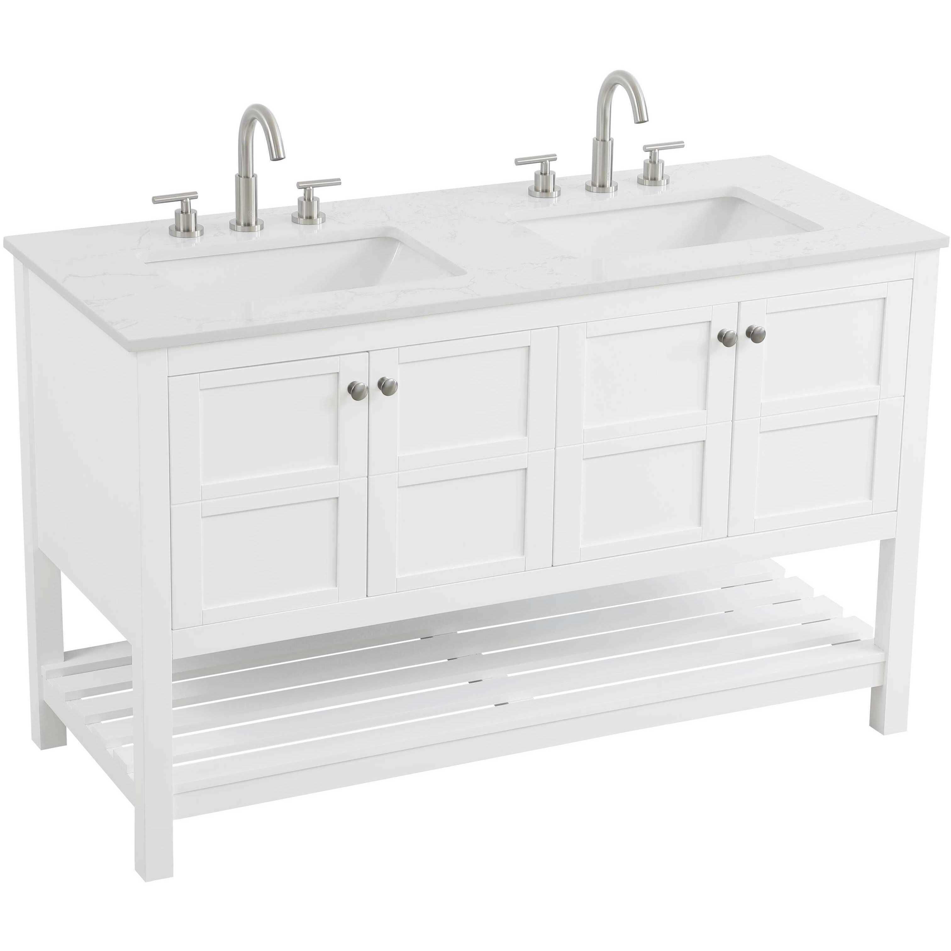 Theo 54 X 34 inch White Bathroom Vanity Cabinet