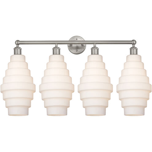 Cascade 4 Light 35 inch Satin Nickel Bath Vanity Light Wall Light in White