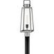 Hugh 1 Light 22 inch Antique Brushed Aluminum with Black Outdoor Post Mount