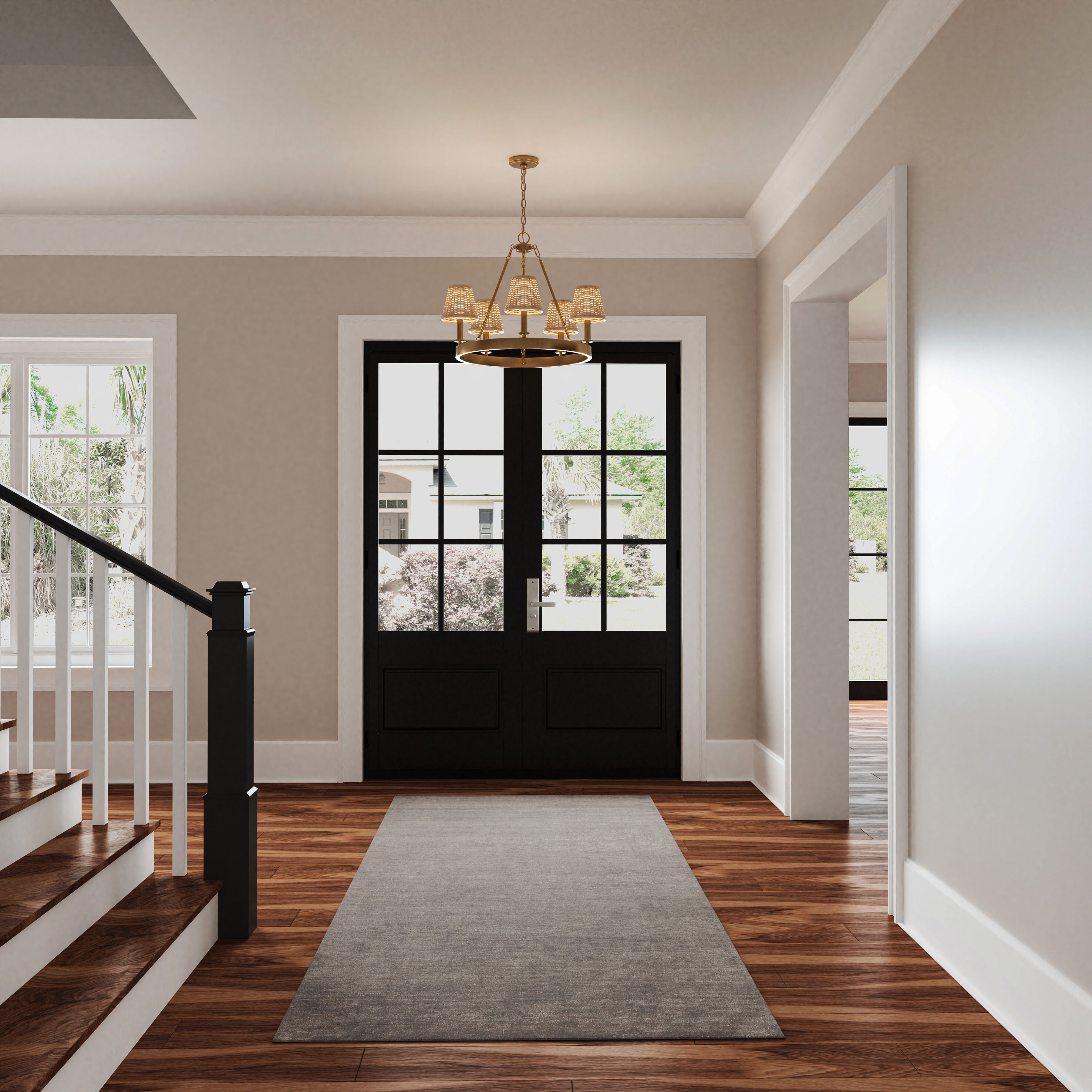 Rydell 5 Light 24.5 inch Brushed Gold Chandelier Ceiling Light