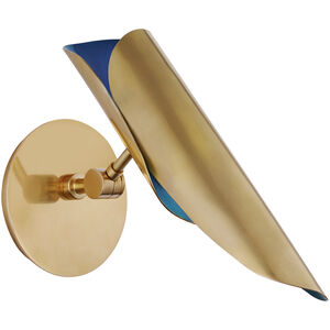 Champalimaud Flore LED 5.25 inch Soft Brass and Riviera Blue Single Wall Light
