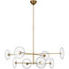 Ian K. Fowler Calvino LED 42 inch Hand-Rubbed Antique Brass Radial Chandelier Ceiling Light, Large