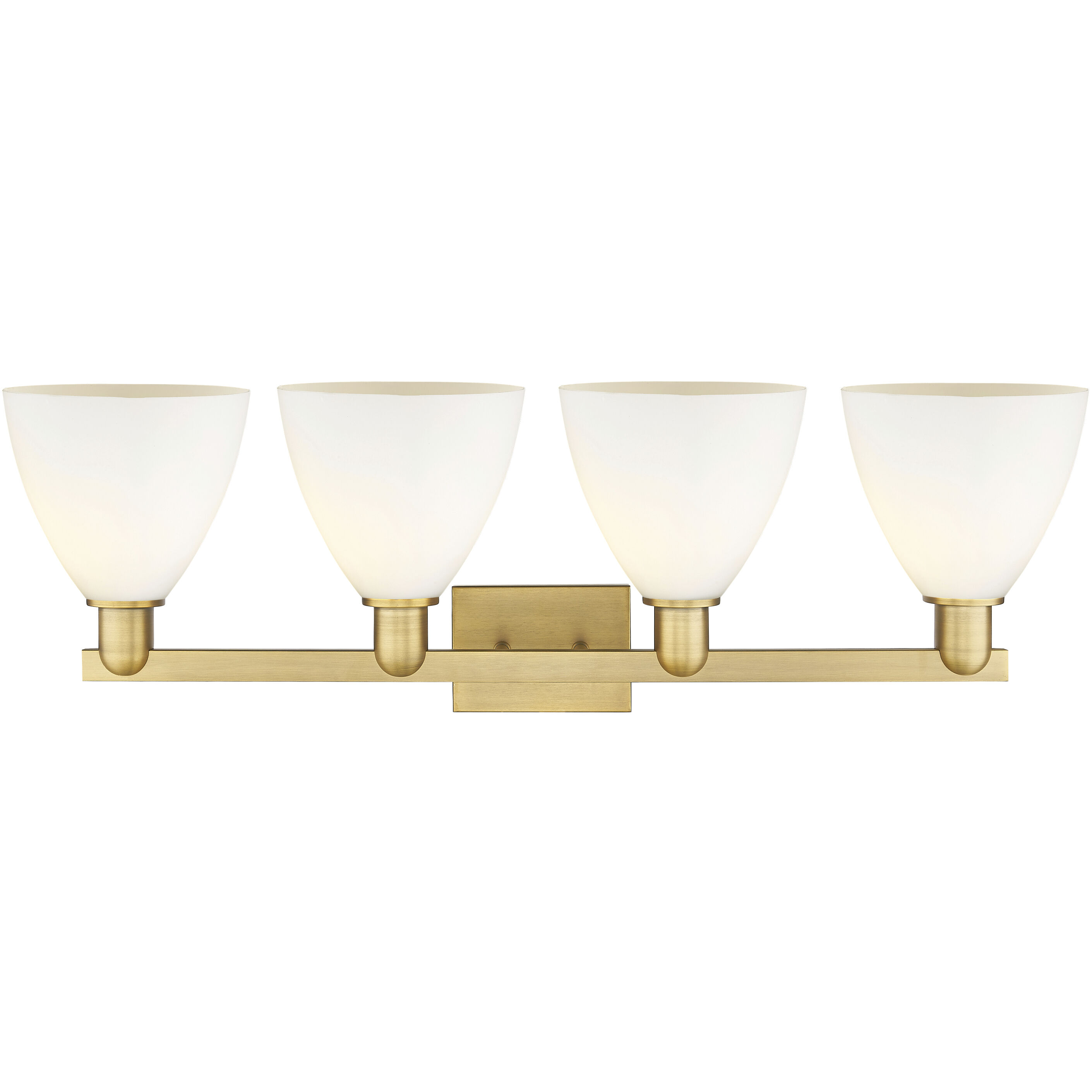 Arcadia Bristol 4 Light 35 inch Brushed Brass Bath Vanity Light Wall Light