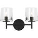 ED Ellen DeGeneres Marietta 2 Light 14.38 inch Aged Iron Vanity Light Wall Light