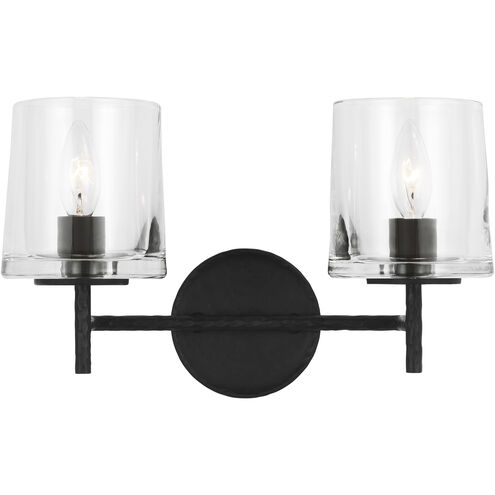 ED Ellen DeGeneres Marietta 2 Light 14.38 inch Aged Iron Vanity Light Wall Light