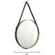Round 26 X 3 inch Antique Brass w/ Black Leather Strap Mirror