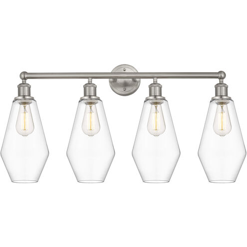 Cindyrella 4 Light 34 inch Brushed Satin Nickel Bath Vanity Light Wall Light in Clear Glass