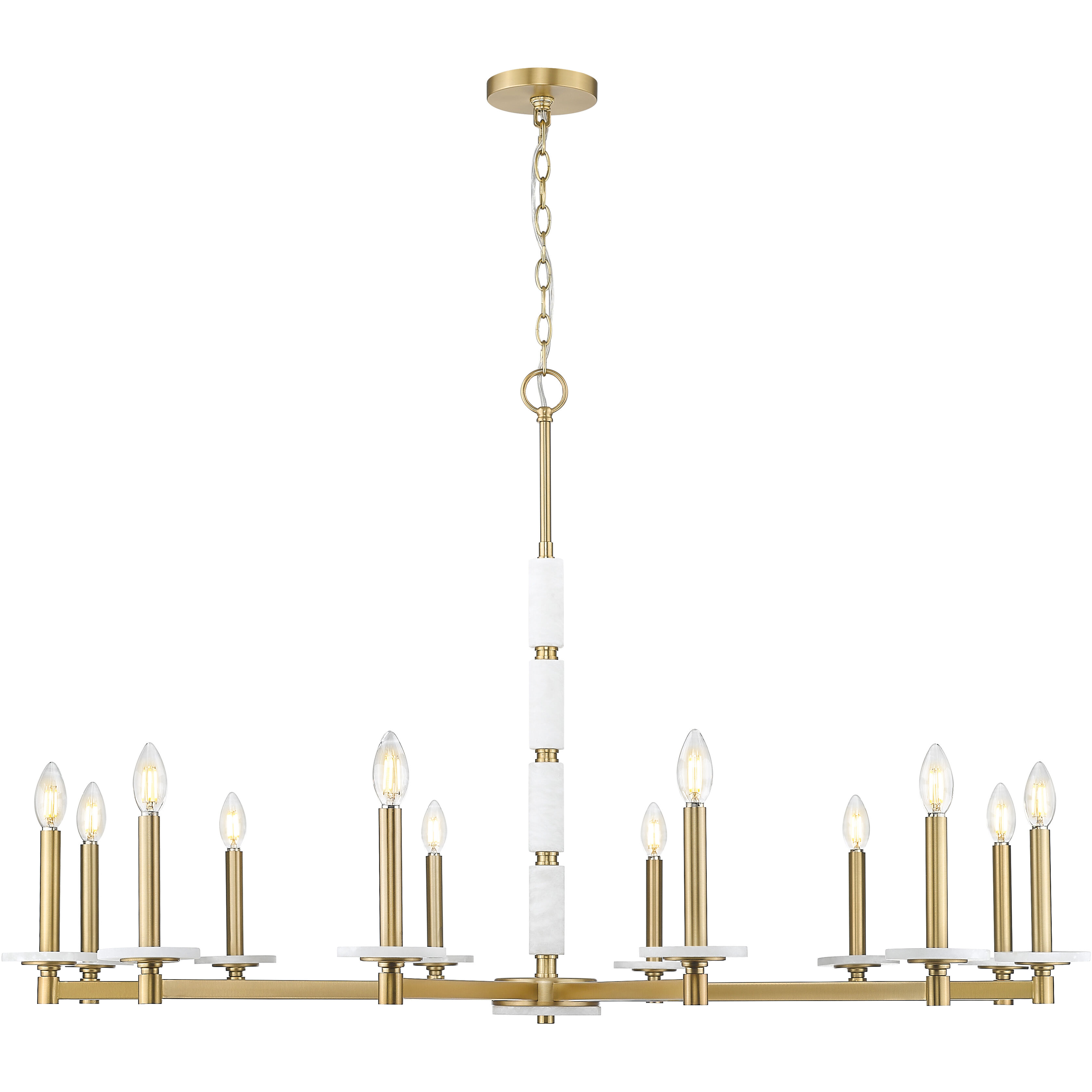 Kaden 12 Light 48 inch Modern Gold Chandelier Ceiling Light