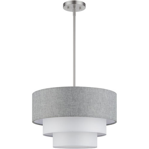 Brookmeade 3 Light 18 inch Brushed Nickel Pendant Chandelier Ceiling Light