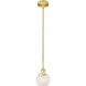 Edison White Mouchette 1 Light 6 inch Satin Gold Stem Hung Mini Pendant Ceiling Light