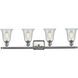 Ballston Hanover 4 Light 36 inch Brushed Satin Nickel Bath Vanity Light Wall Light in Fishnet Glass, Ballston