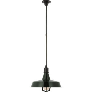 Thomas O'Brien Fitz LED 16.5 inch Bronze Pendant Ceiling Light in Green, Large