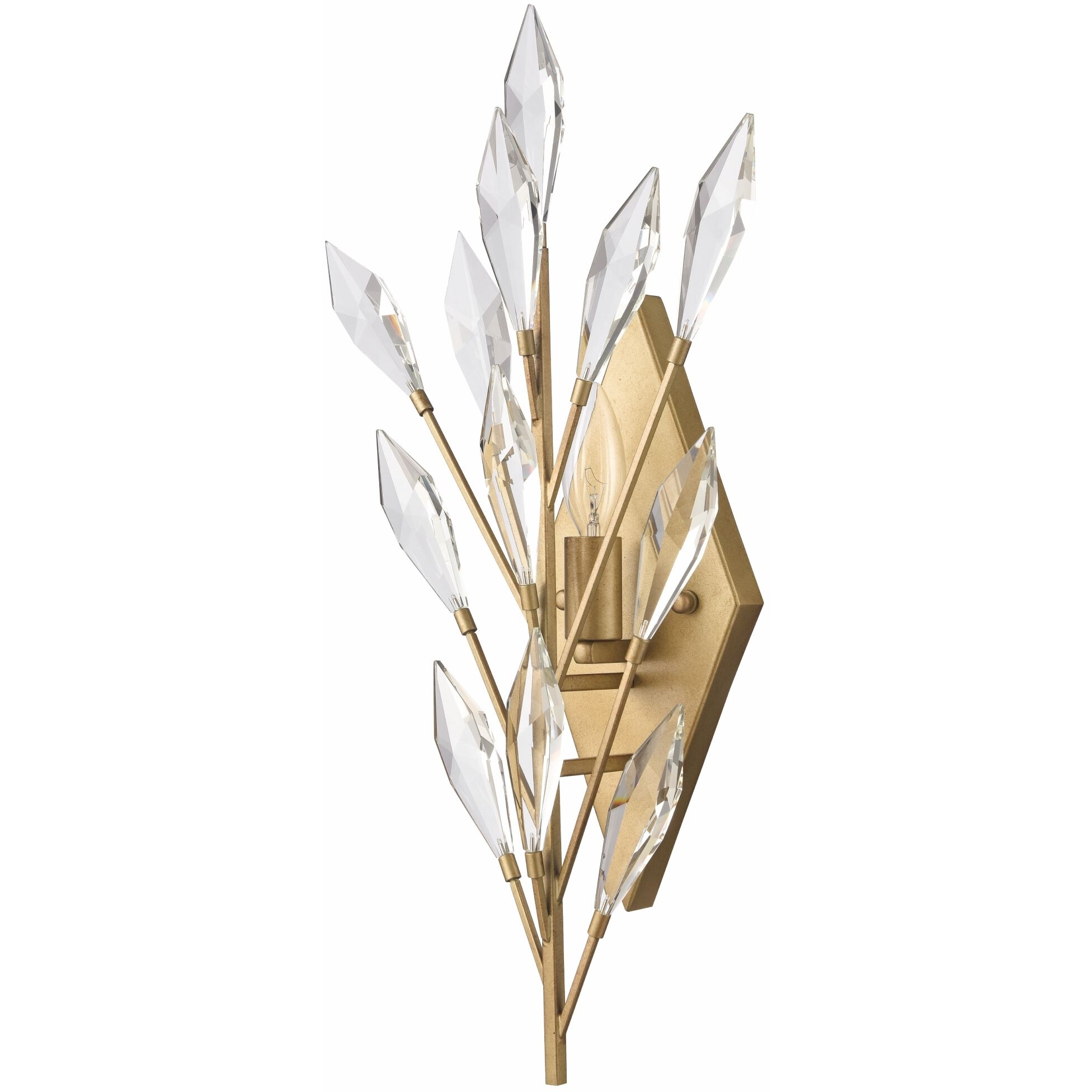 Crystal Fusion 1 Light 5.25 inch Peruvian Gold Sconce Wall Light