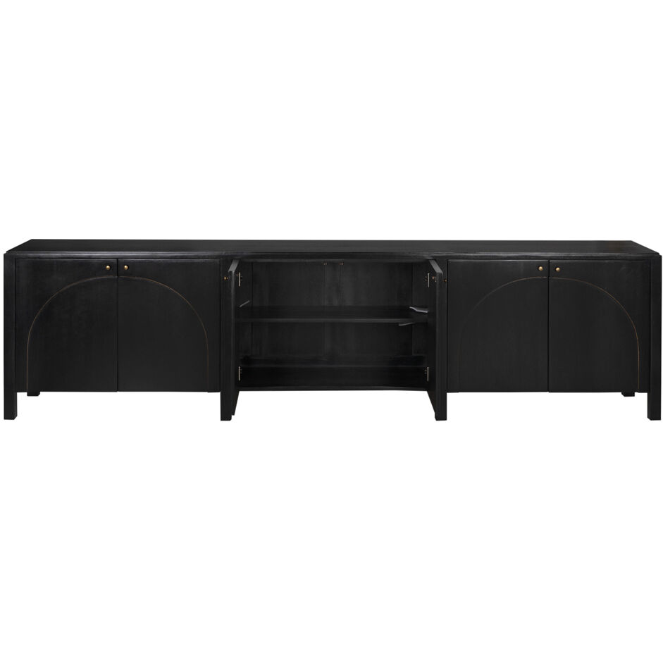 Weston 117 X 20.5 inch Hand Rubbed Black with Light Brown Sideboard, Extra Large