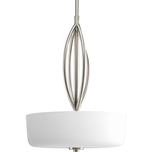 Calven 3 Light 18 inch Brushed Nickel Pendant Ceiling Light in Etched Opal