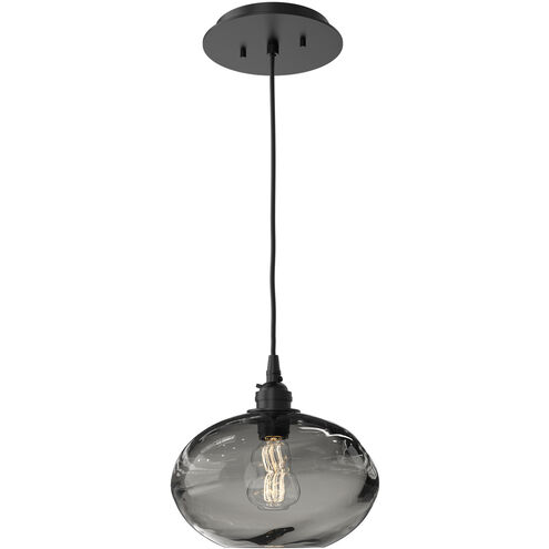 Coppa 1 Light 8 inch Matte Black Pendant Ceiling Light in Coppa Smoke