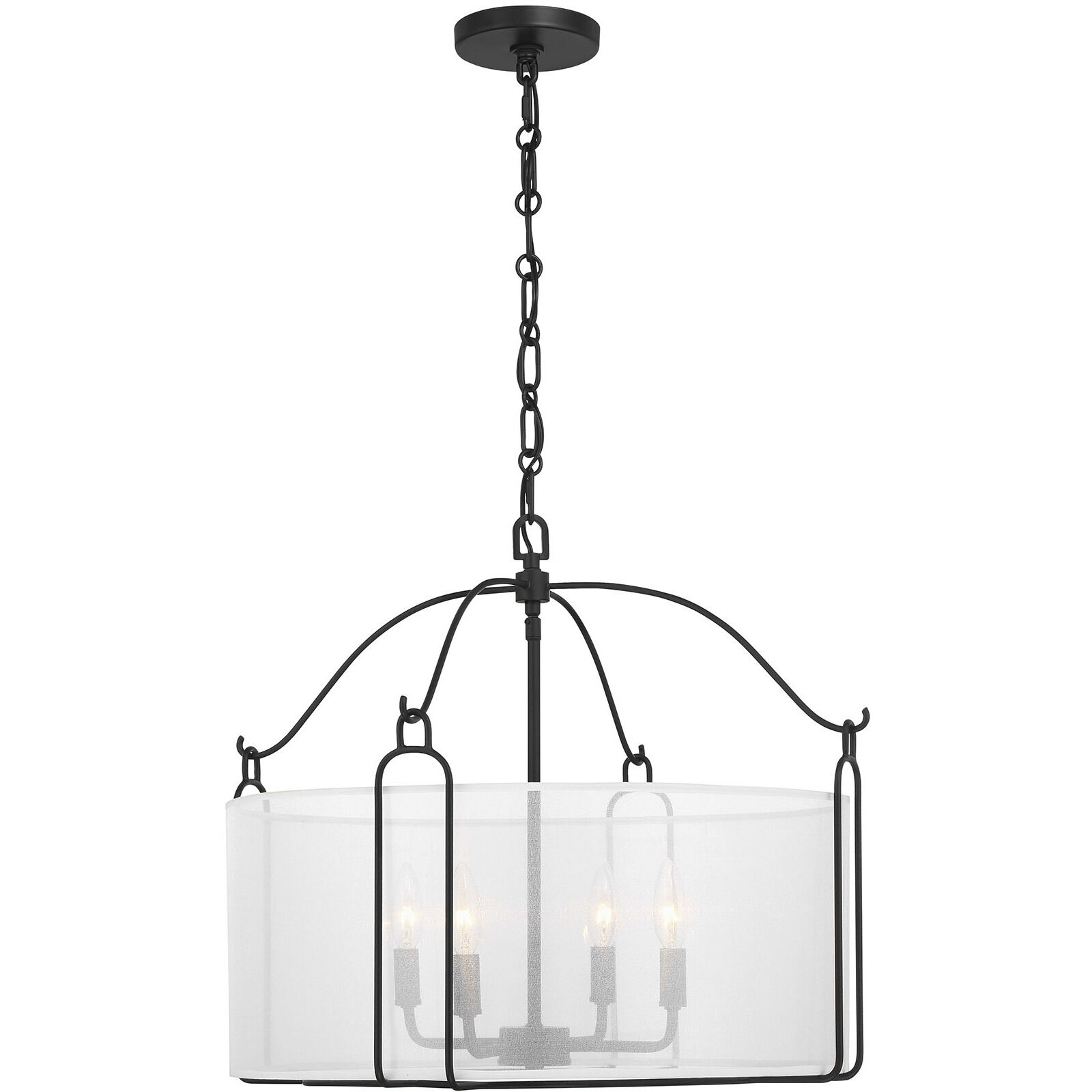 Ashlay 4 Light 22 inch Matte Black Pendant Ceiling Light
