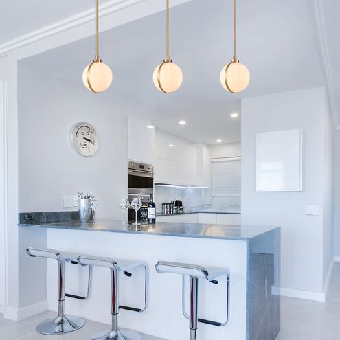 Lumis 1 Light 7.75 inch Lacquered Gold Pendant Ceiling Light, Converts to Semi Flush