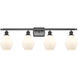 Ballston Cindyrella 4 Light 36 inch Oil Rubbed Bronze Bath Vanity Light Wall Light in Incandescent, Matte White Glass